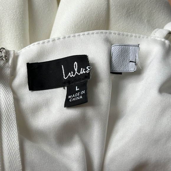 NWOT | LULU'S White Memorable Occasion Beaded Sequin Jumpsuit | Sz L - Picture 5 of 6